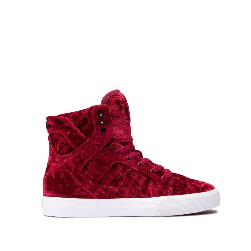 Buty Supra SKYTOP - Sneakersy Wysokie Dziecięce - Czerwone (RSNE-56827)